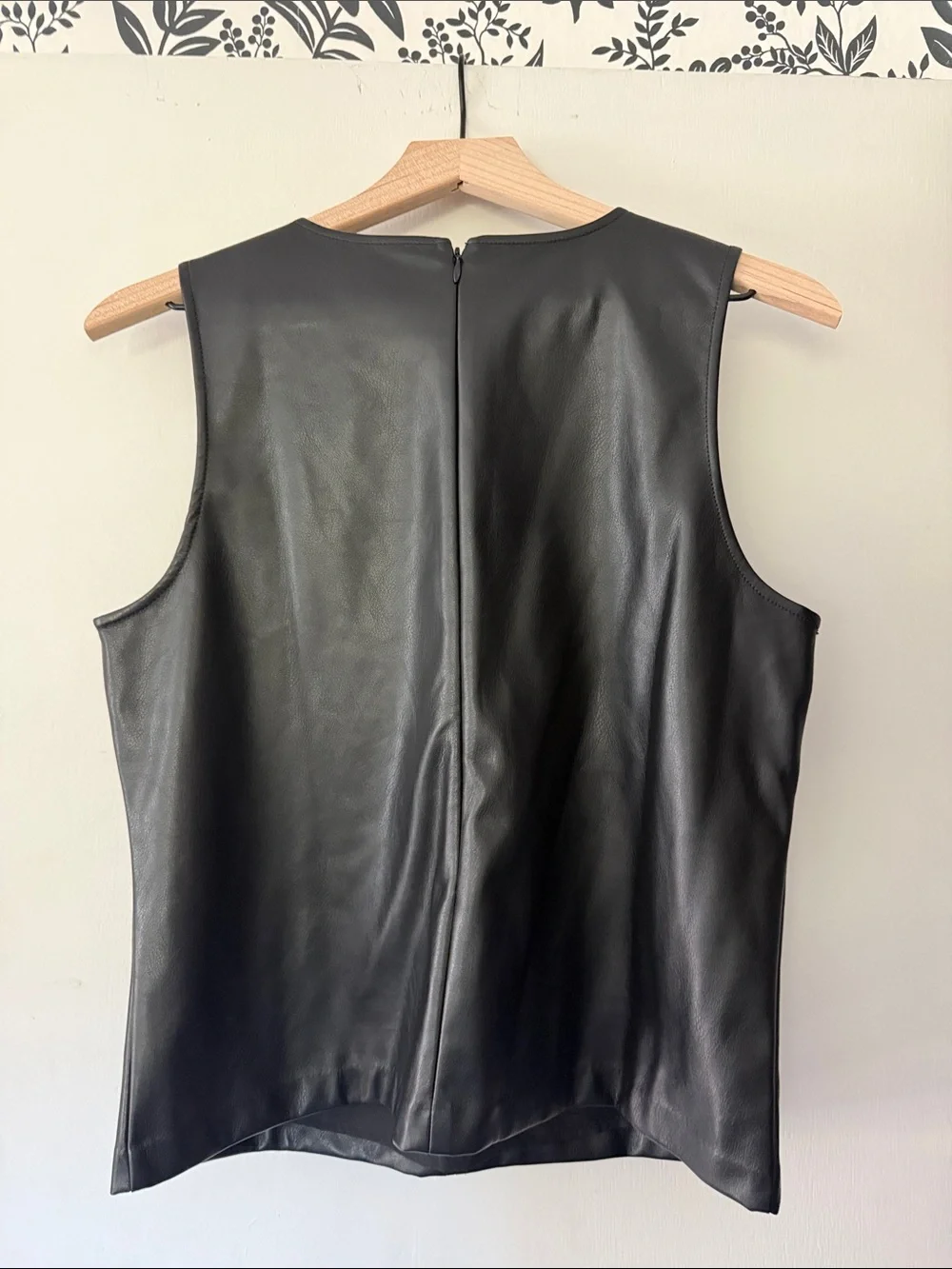 J. Crew Black Faux Leather Sleeveless Shell Top